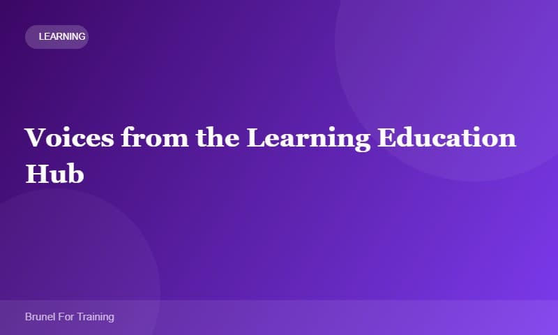 Voices from the Learning Education Hub